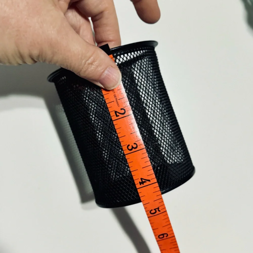 4” Black Mesh Metal Pen & Pencil Holder Desk Organizer Cup
